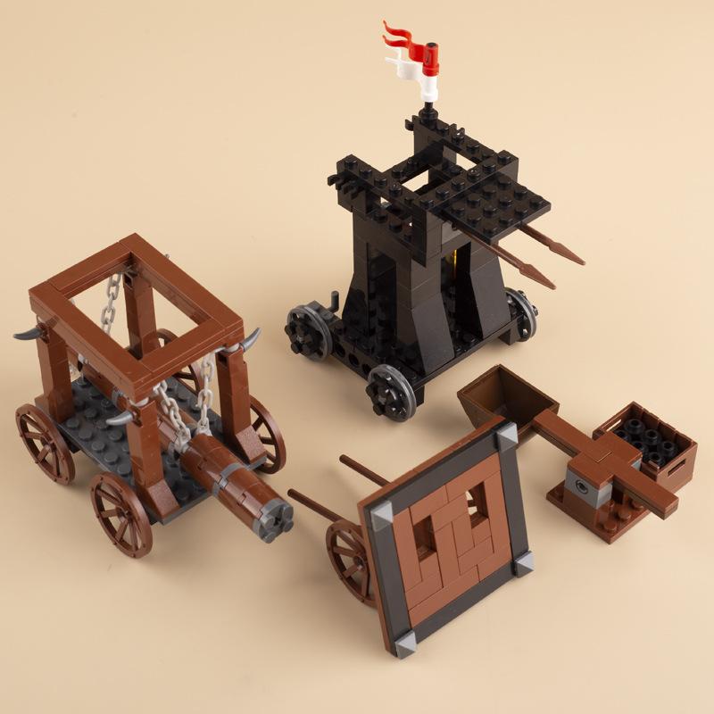 Medieval Castle Military Scene Roman Soldier Miniature Siege Weapon Small Particle Building Block Ornament Toy