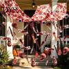 Haunted House Scary Props Halloween Bleeding Body Parts Hanging Decor, Creepy Eyeball Skeleton Foldable Horror Party Favors Door Curtain for