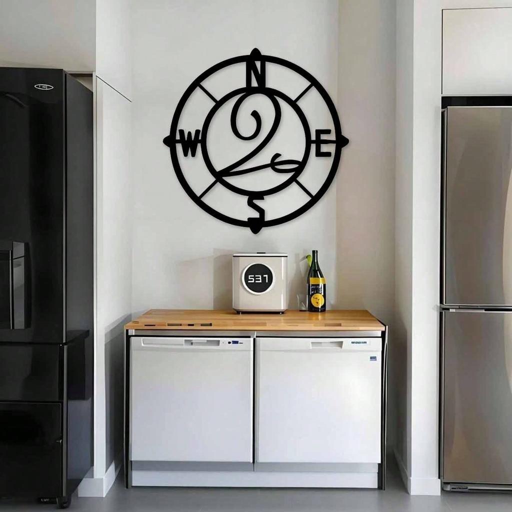 Vintage Art Deco Iron Wall Decor Compass Home Ornament Farmhouse Decor Living Room Office