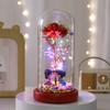 Gold Rose Glass Cover Ornament with Light Music To Send Valentine's Day Women's Day Immortal Flower Creative Gift