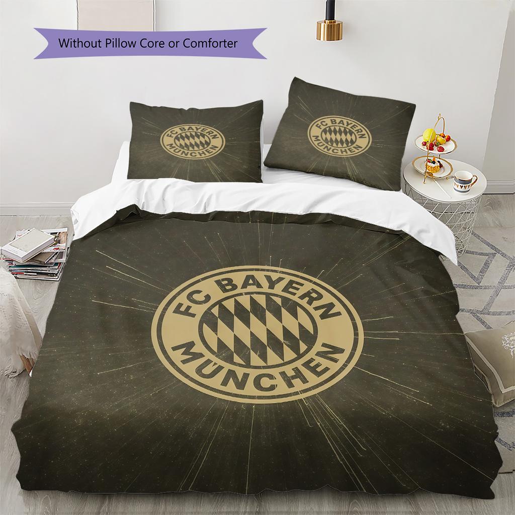 Set Copripiumino Trapuntato con Motivo FC Bayern Monaco Decorazione Casa Regalo (1 * copripiumino + 2 * federe senza imbottitura)