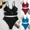 Women's Bikini High Waisted  Two Piece Swimsuit Swimwear 
