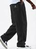 European & American Men's Wide Corduroy Logo Pocket Casual Loose Straight-Leg Pants 2026