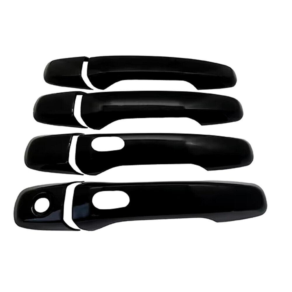 For Ford Explorer 2011- Carbon Fiber Style Chrome Car Door Handle Cover Sticker Trim Cap Accessories Auto Protect Decor ABS