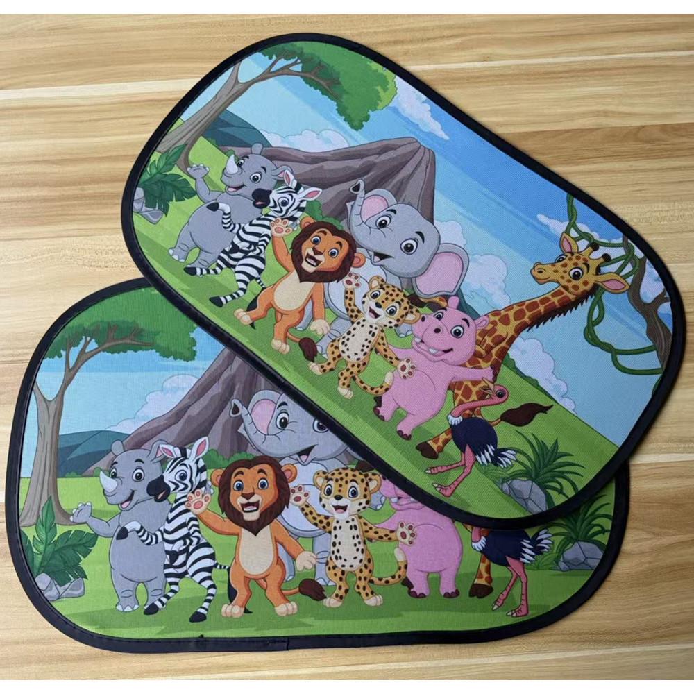 Car Side Window Cartoon Sun Shade - Heat Insulation & Light Blocking PVC Film