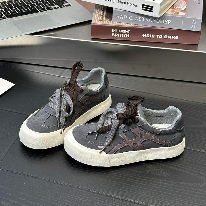 

66 pairs of shoelaces autumn low-top thick baseplate shoes women s new retro fashion women s shoes 40