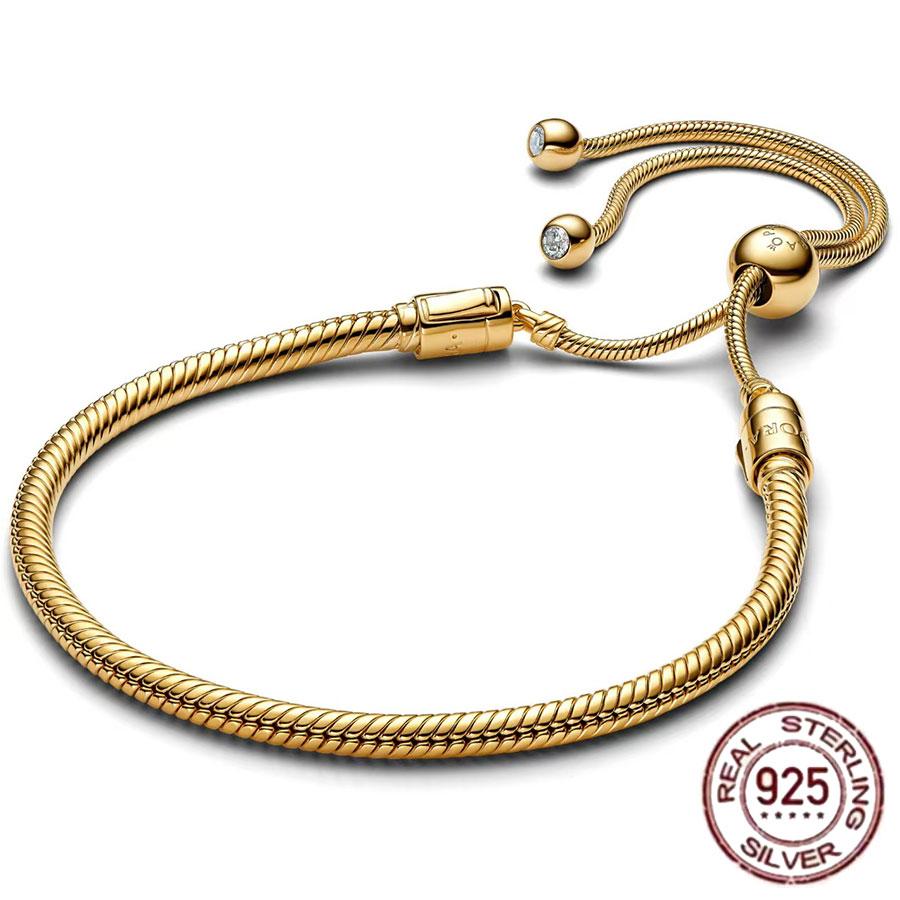 Best-selling 925 Sterling Silver Heart-shaped Crown Snake Bone Chain, Perfect for the Original DlY Bracelet! Ladies' Birthday Fa