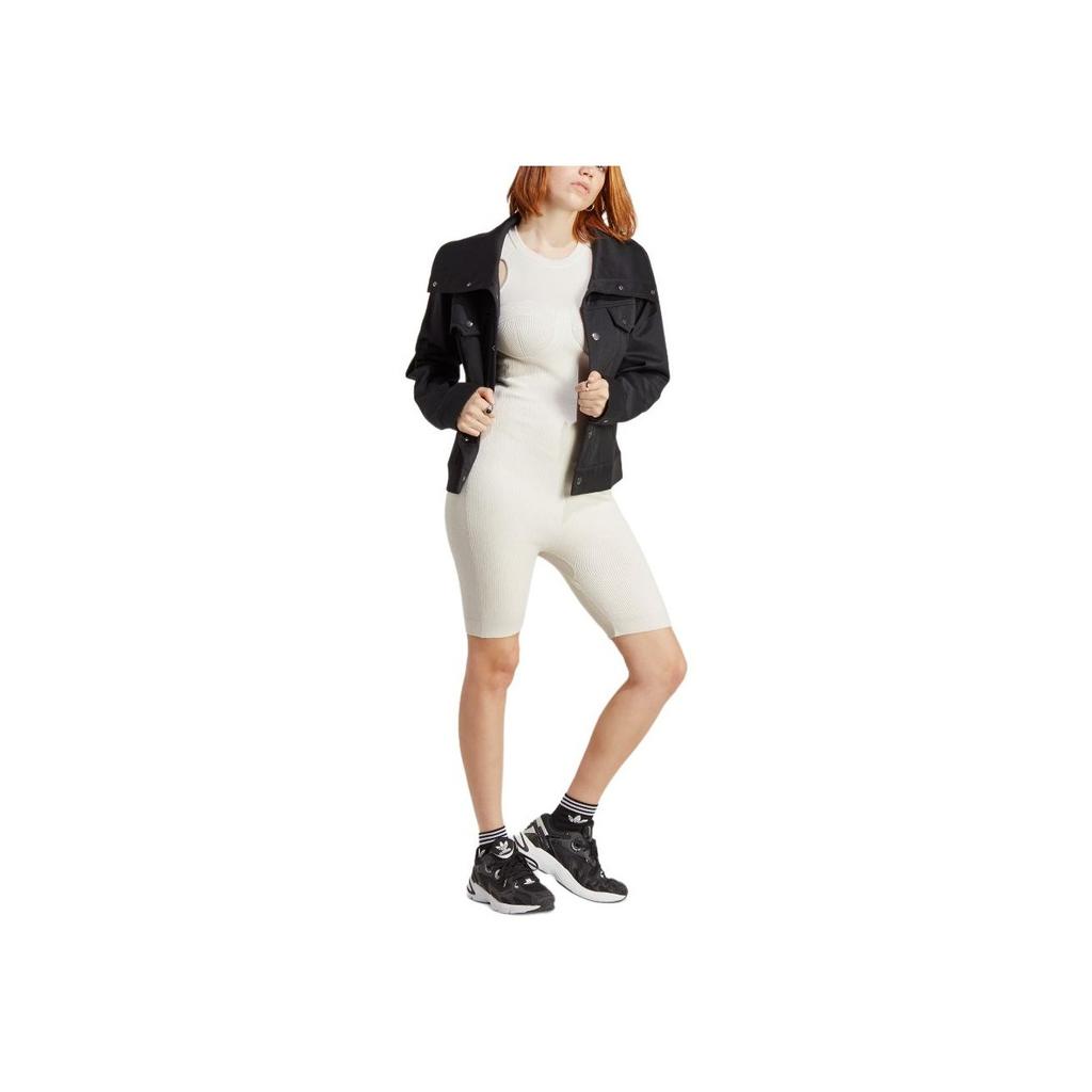 Adidas Originals Solid Color Sports Jacket Women Jackets Black IB5796