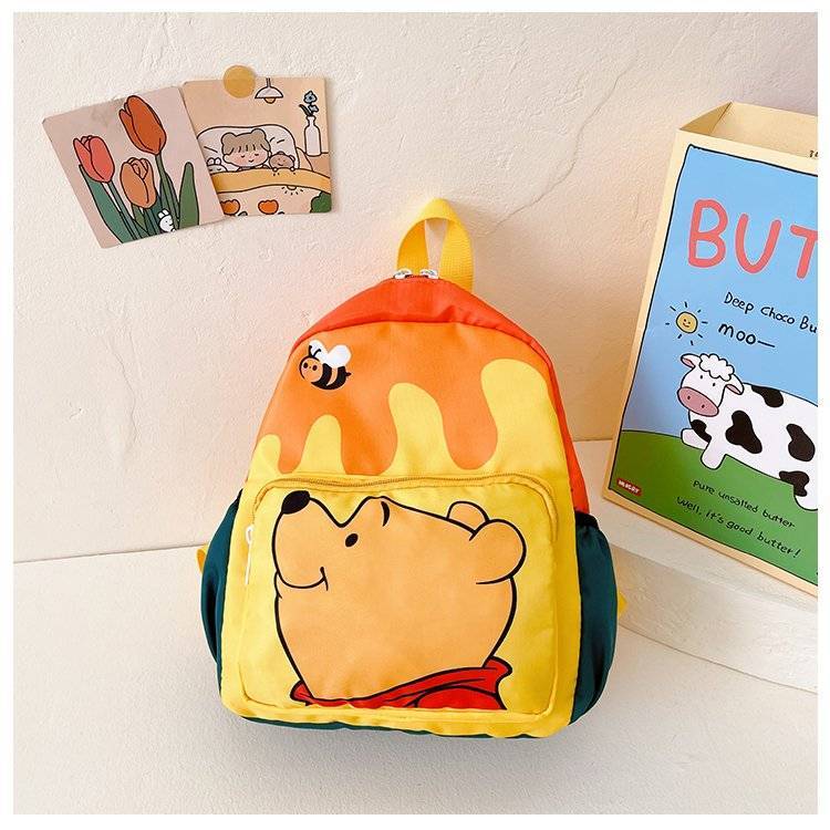 Cute Cartoon Bear Tiger Piglet Pattern Large Capacity Lightweight Backpack Fashion School Bag For Boys And Girls