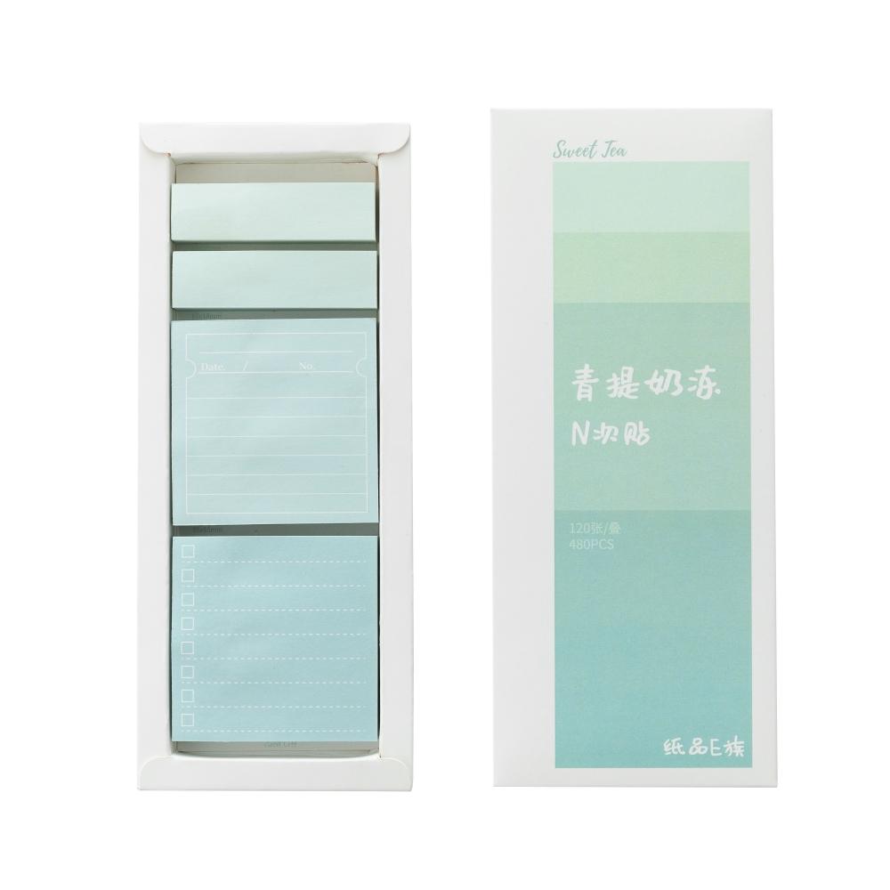 

Набор блокнотов для сладкого чая, 480 листов, самоклеящаяся записная книжка, бумажный блокнот для офиса, школы