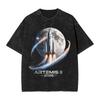 Men Tshirt Artemis Ii Launch To The Moon Washed T Shirts Hipster Summer Tees Vintage Custom Diy Casual Tops Birthday Present