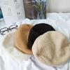 Beret Warm Wool Winter Beanie Hat Cap Vintage Plain Beret Hats Solid Color Lady Winter Warm Caps
