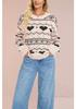 European & American Style Valentine's Heart Pattern Women's Casual Long Sleeve Knit Sweater