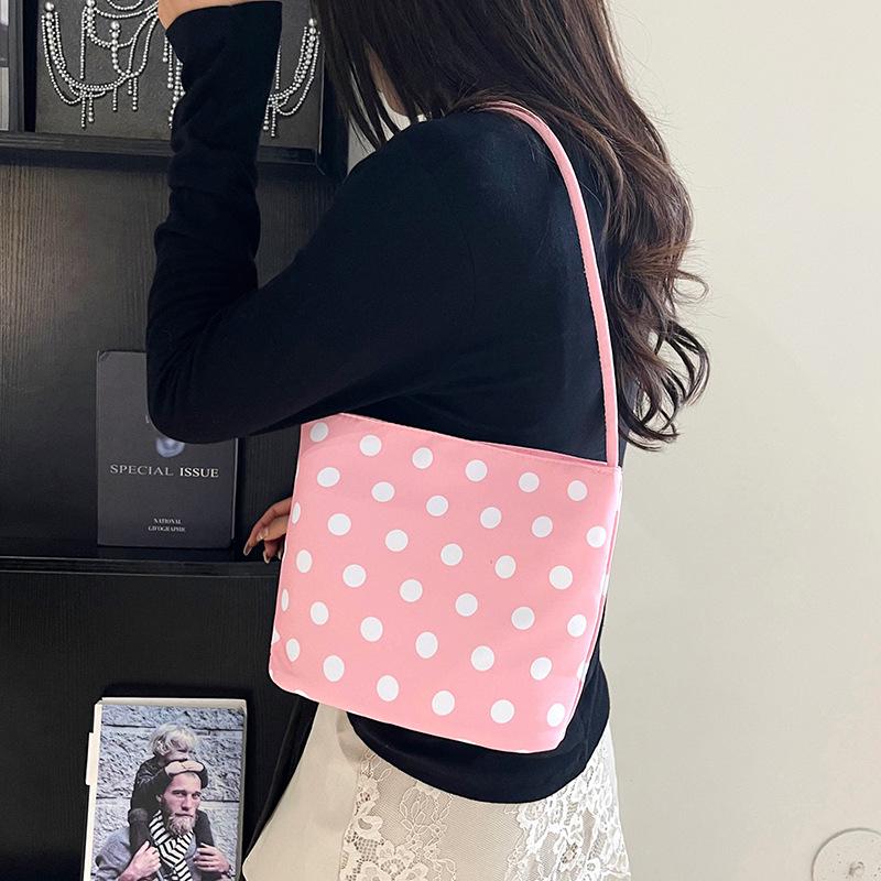 2026 Women's Polka Dot Bucket Shoulder Bag - Casual, Simple & Stylish Handbag for Work or Outings