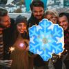25pcs New Year Christmas Theme LED Luminous Brooch Pin Badge Party Favors DIY DecorationBlue Snowflake