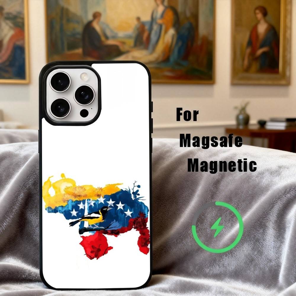 

V-Venezuela-A F-Flag-G Phone Case For iPhone17,16,15,14,13,12,11 Plus,Pro Max Magnetic For Magsafe Wireless Charging iPhone17Promax