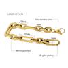 316L Stainless Steel Hip Hop Thick Chain Bracelet Vacuum Plating Geometric Links Statement Bracelets Hand Chains for Women Men