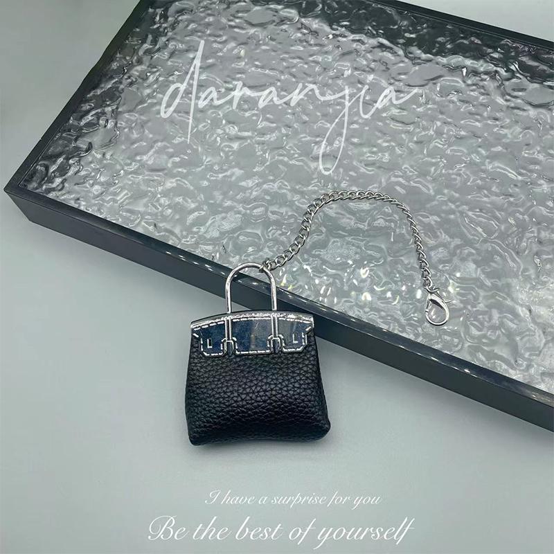 Fashion Pu Small Bag Keychain Simple Keyring Women Bag Charm Handbag Hanging Pendant Diy Accessories Girl Gifts