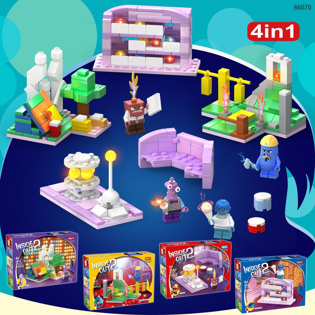 Alles steht Kopf 2 Bausteine Spielzeugfigur Modell Set Jungen Spielzeug Pädagogisches Puzzle 2025 Neues Zeichentrickfigur Set