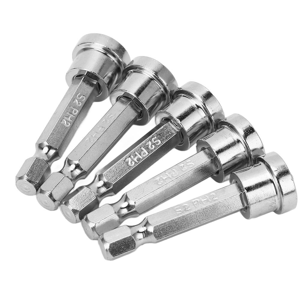 Magnetic Screwdriver Bit 50mm Chrome Vanadium Steel Rustproof Hex Shank Positioning Bit for Power
