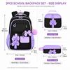 Cute Bow 3-Piece Set for Girls Elementary School Backpack Big Capacity Load-Bearing School Bags 2026