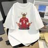 Vintage Retro Soccer Graphic Tee Short Sleeve Relaxed Fit Vikings Number 9 Lotus Pose Unisex T-Shirt Football Fan