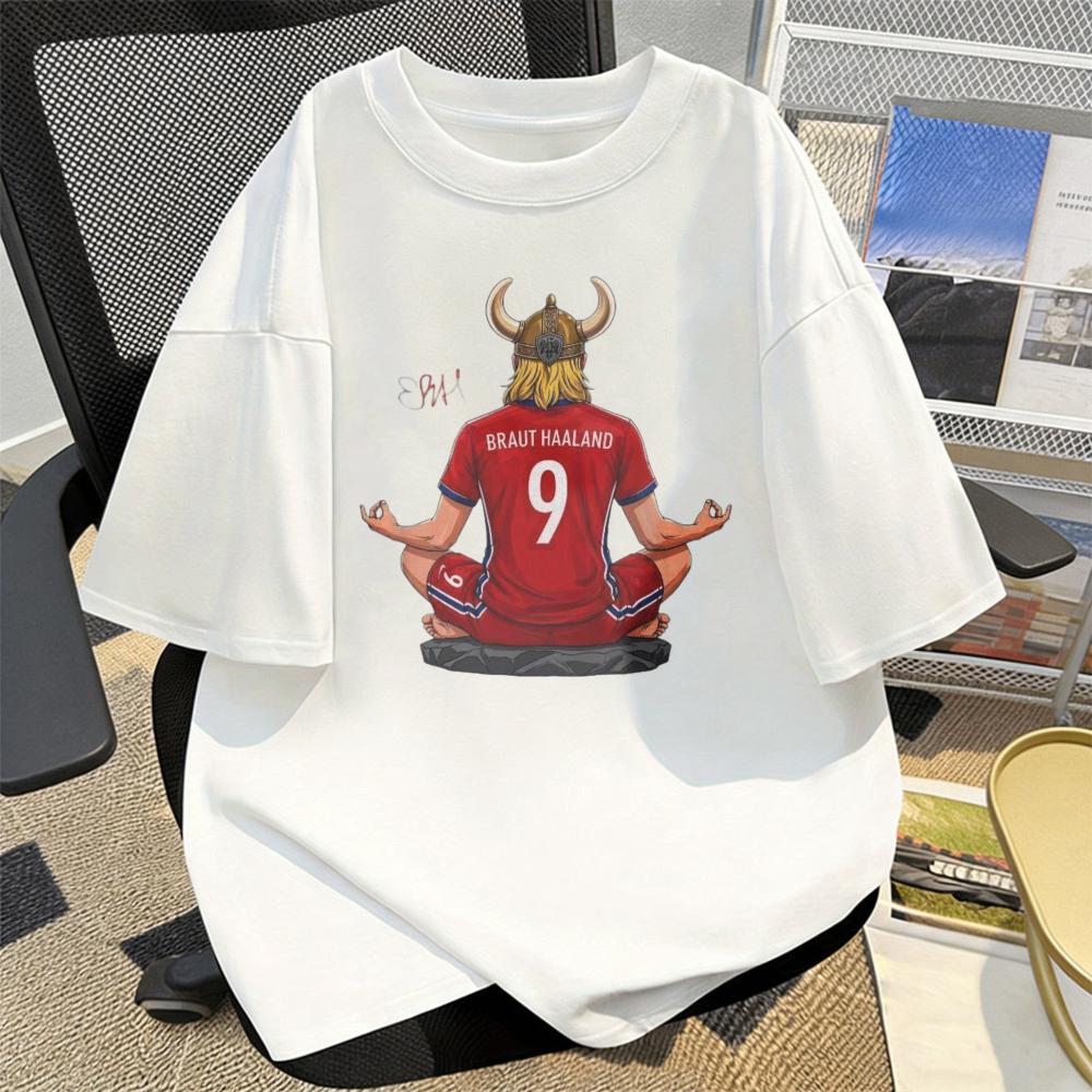 Vintage Retro Soccer Graphic Tee Short Sleeve Relaxed Fit Vikings Number 9 Lotus Pose Unisex T-Shirt Football Fan