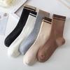 Female Spring and Autumn Assorted Striped Solid Color Preppy Style Sports Tube Pile Socks