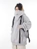 Unisex Trendy High-Collar Hooded Jacket with Velvet Lining for Social Anxiety