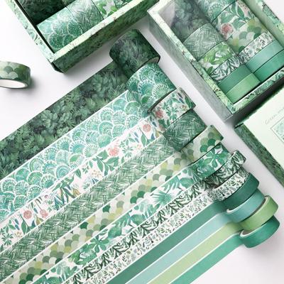 12pcs Vintage INS Paper Washi Tape Set Leaf Flower Adhesive Masking Tapes Sticker Home Decoration A6588