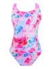 Girls Sleeveless Swimsuit Wide Straps Sapphire Print Horse Stars Pattern One Piece Bathing Suit