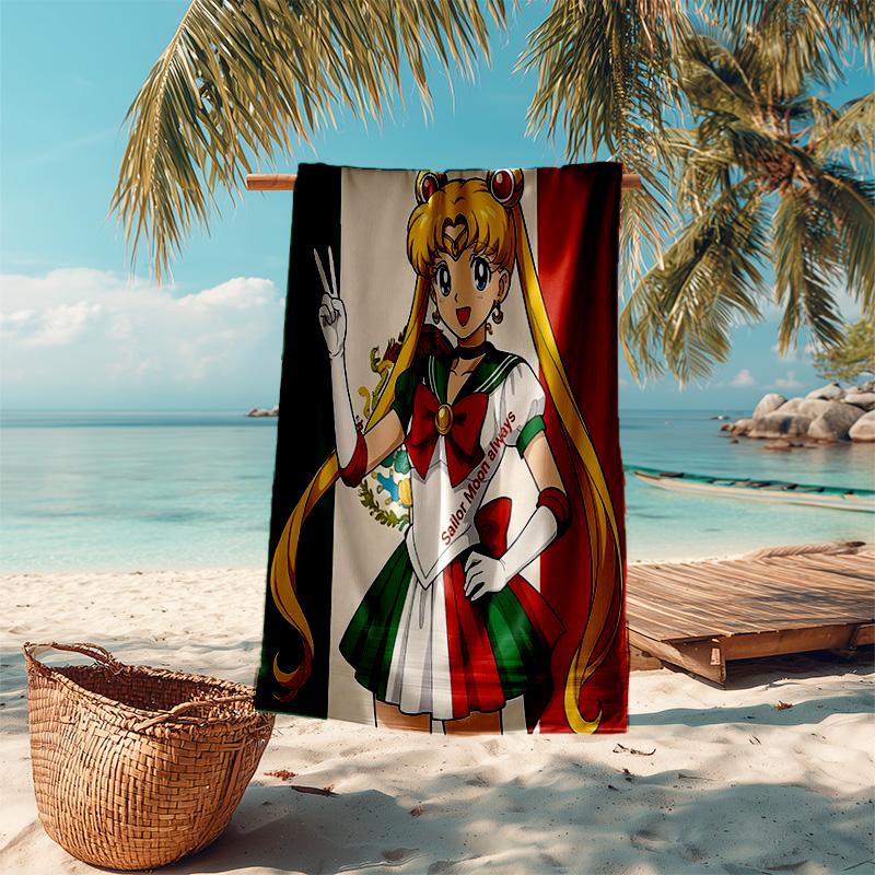 1pc Sailor Moon Always Peaceful Cartoon Quick Dry Microfiber Bath Towel for Swimming Surfing Camping Unisex Holiday. SJT7201190