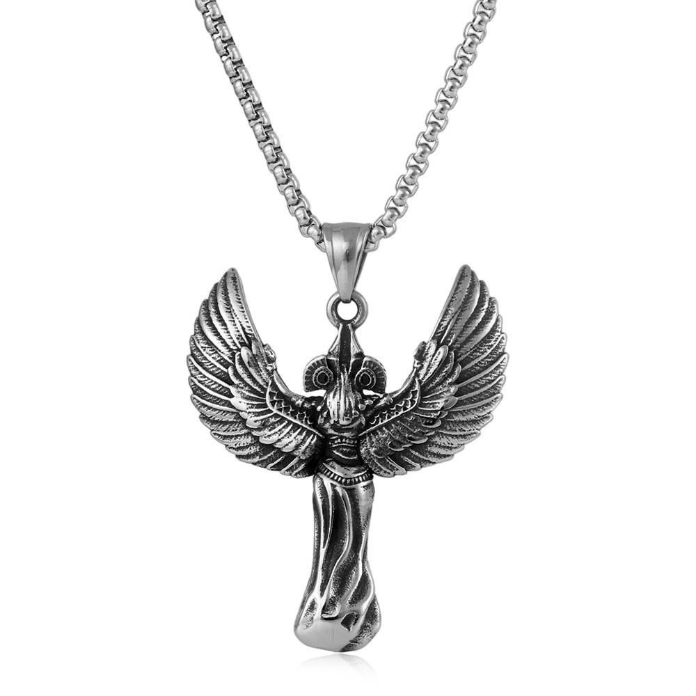 European and American Pendant Archangel Necklace, Men's Retro Winged Angel Muse Pendant 2026
