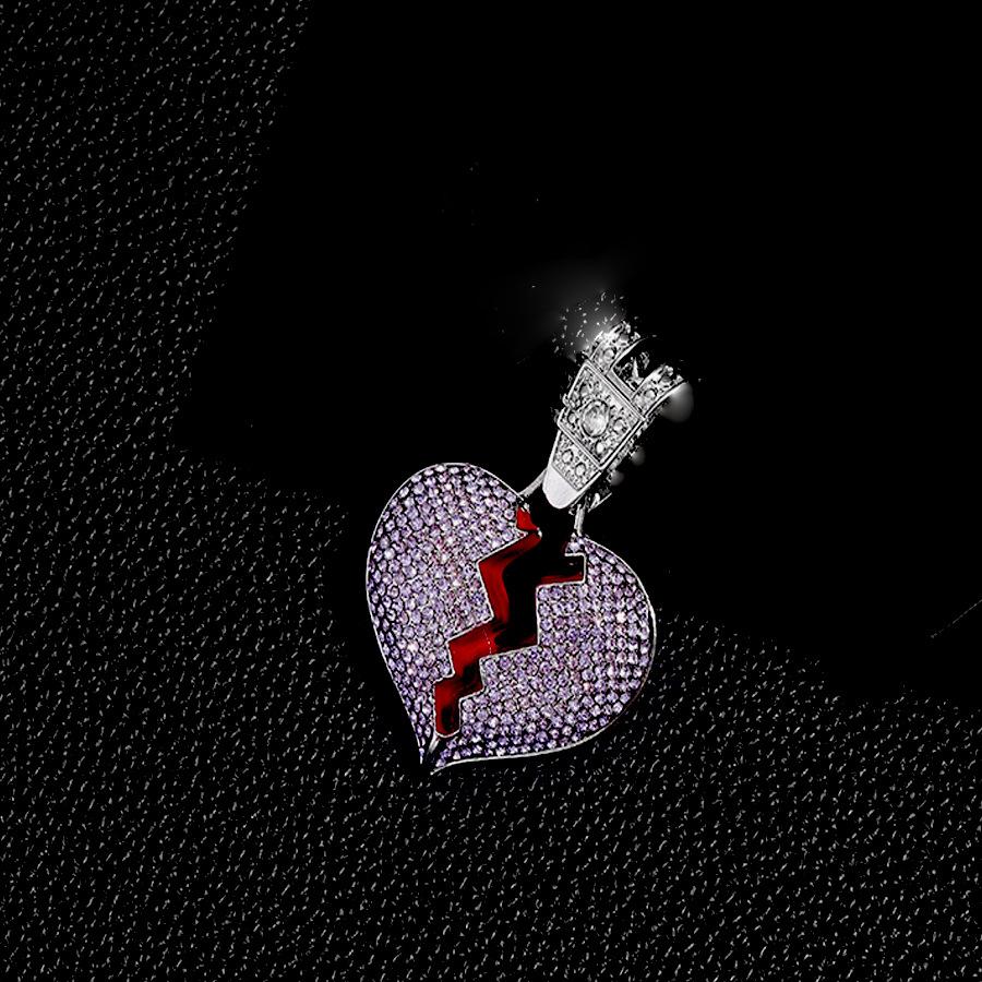 Street Hip-hop Style, Broken Personality, Cracked Heart Pendant, Hanging Chain, HIPHOP15mm Watch Buckle, Cuban Necklace