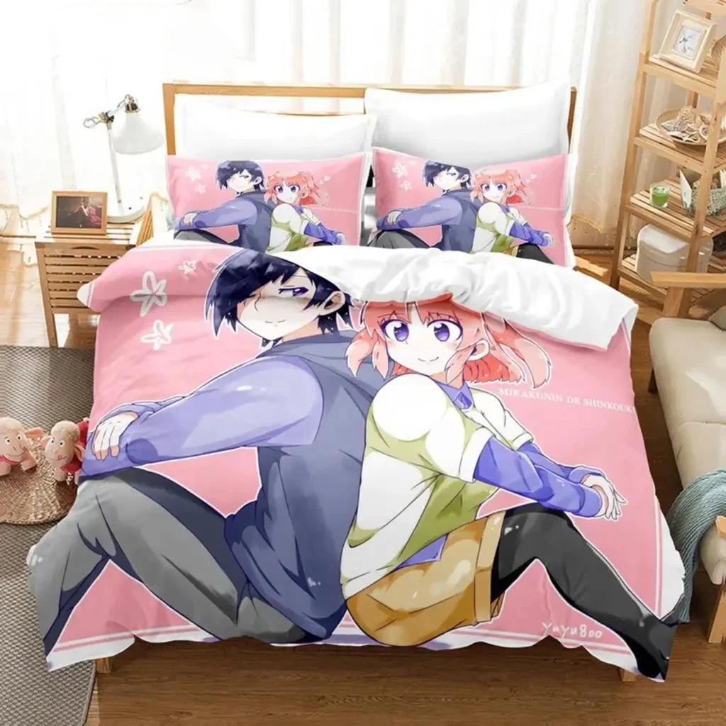 

Anime Engaged To The Unidentified Bedding Set Boys Girls Twin Queen Size Duvet Cover Pillowcase Bed Kids Adult Customizable EU Single 135x200cm