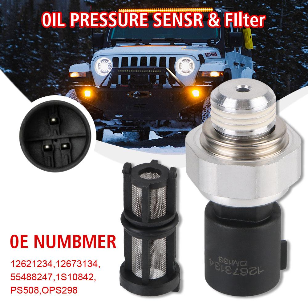 Oil Pressure Sensor with Fine Mesh Strainer for Chevrolet Avalanche Corvette Tahoe Suburban Impala Trailblazer Cheyenne Express