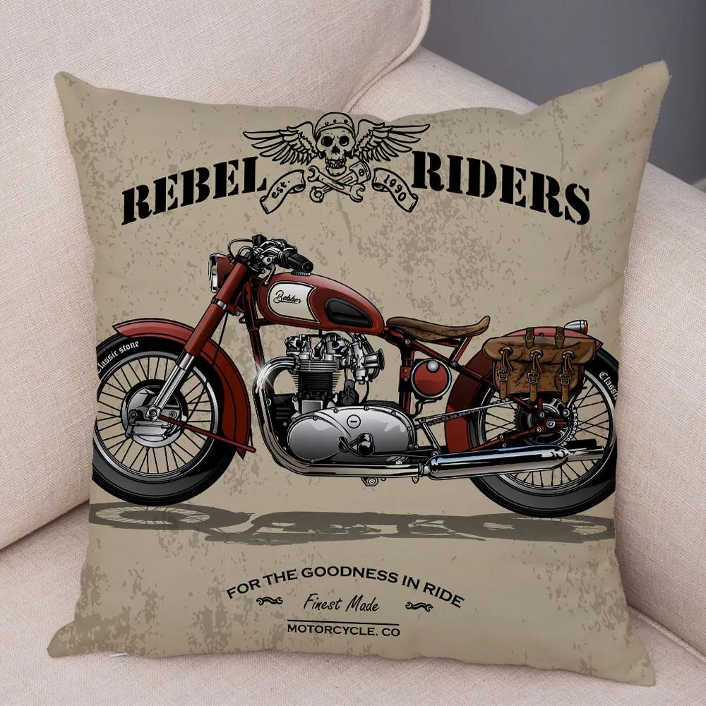 Super Soft Plush Cushion Cover 45x45cm Cartoon Motorcycle Pillowcase Decor Car Printed Pillow Case for Home Sofa Children Room