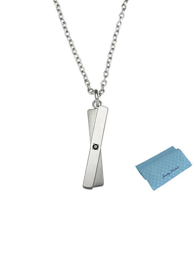 Fe-fe Phiten Fe-fe Titanium Necklace, Phiten SIMPLE CROSS 31 Men's [Set] 2-Piece Set (Necklace and Kotobuki Jewelry Polishing Cloth)