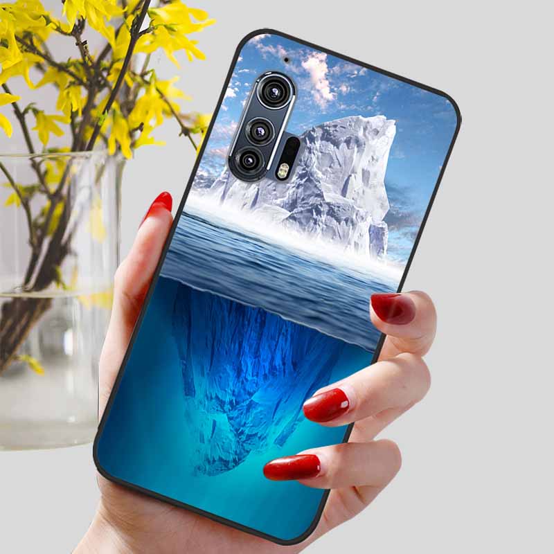 For Moto Edge Plus 2020 Case 6.7'' Flowers Soft TPU Beautiful Phone Cases for Motorola Edge+ 2020 Protect Silicon Bumper Cover