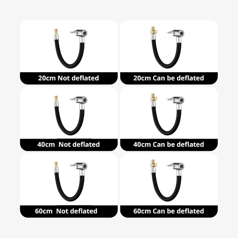 10 20 40 60cm Car Tire Inflator Hose Inflatable Air Pump Extension Tube Adapter Twist Tyre Connection Locking Air Chuck