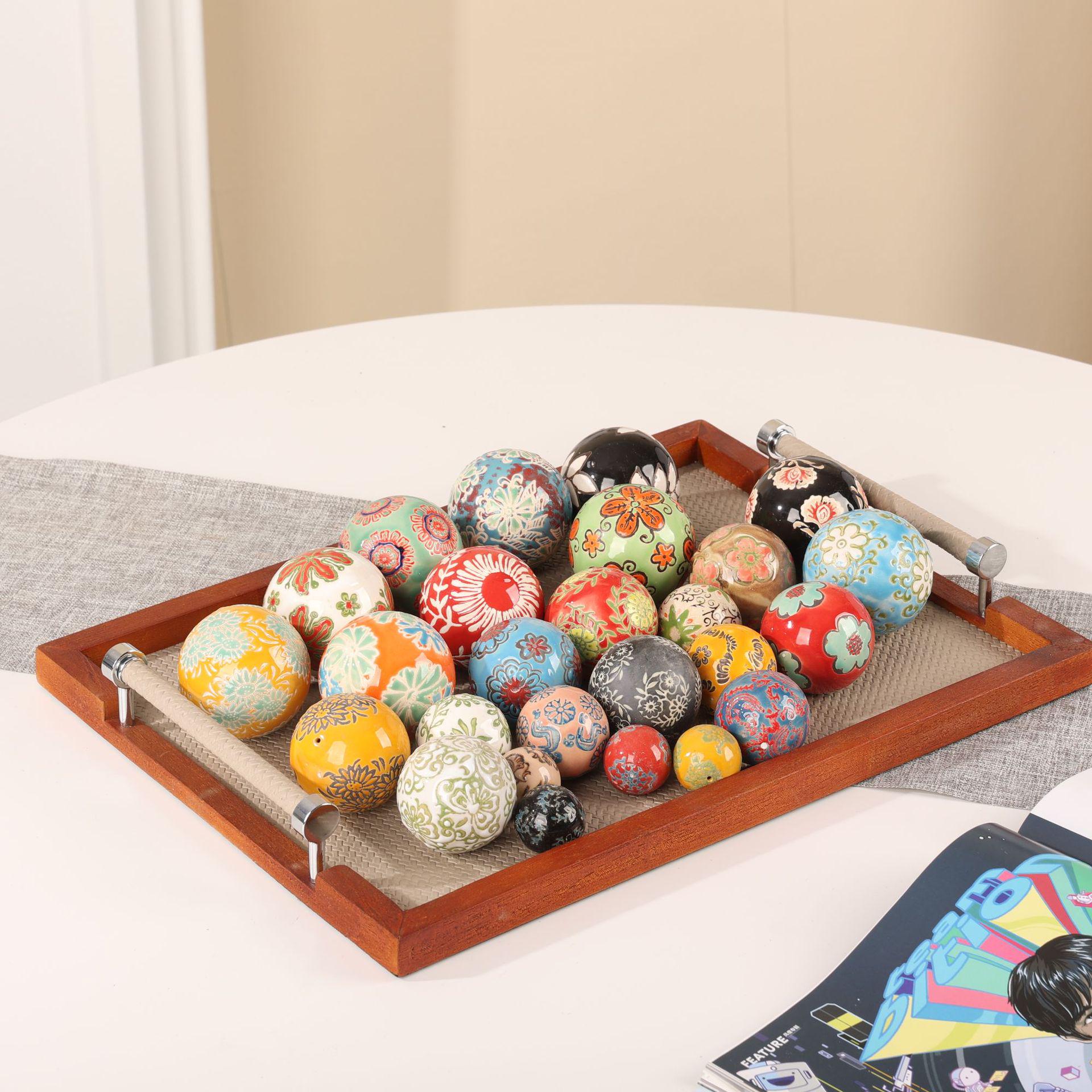 Европейское ручная роспись керамическое пасхальное яйцо - Украшение для рождественской елки и автомобиля