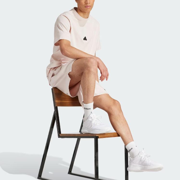 Adidas Z.N.E. T-Shirt Solid Logo Loose Round Neck Short Sleeve Men Tops Beige IR5236