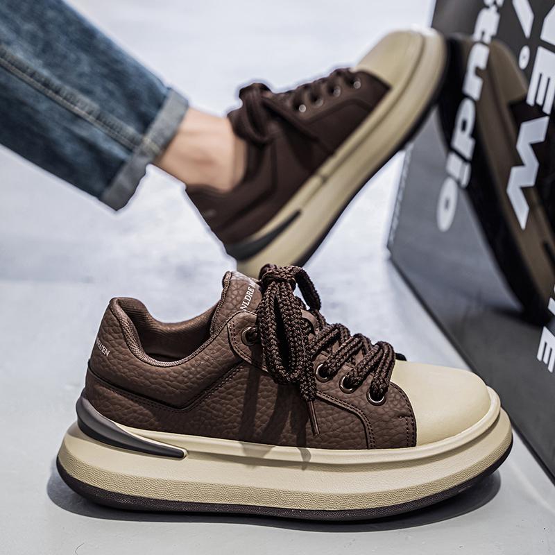 Men's Korean Version Thick Soled Sneakers Are Fashionable Simple Versatile Comfortable and Suitable for Daily Commuting