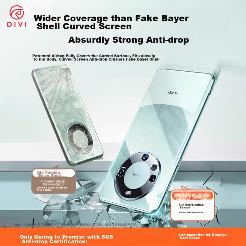 Phone Case for Huawei Mate60, Transparent Soft Cover with Full Protection, Ultra-Thin Airbag Silicone Case for Mate60
