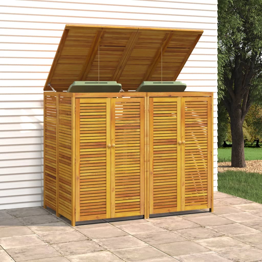 Vidaxl Cover For 2 Bins, 140X89X117 Cm, Acacia Wood