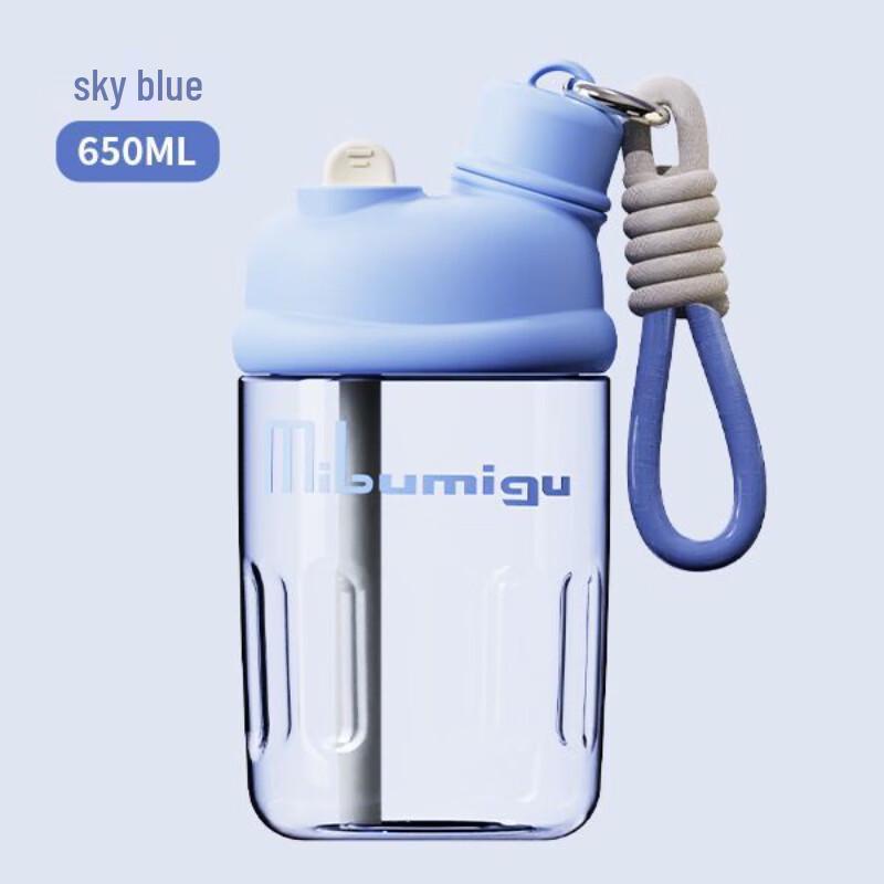 Chating Kids Dual-Drink Portable Straw Water Bottle with Handle