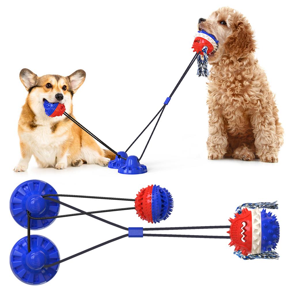 Pet Toys Dog Toothbrush Cleaning Toys Teeth Gnawing Molars Balls Suction Cup Dog Interactive Chew Toy with Suction
