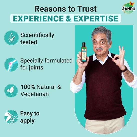 Zandu Seniorz Pain Relief Oil, 200ml, Helps Reduce Joint & Muscular Pain, Long lasting relief from Knee, Neck, Back, Shoulder, Wrist Pain