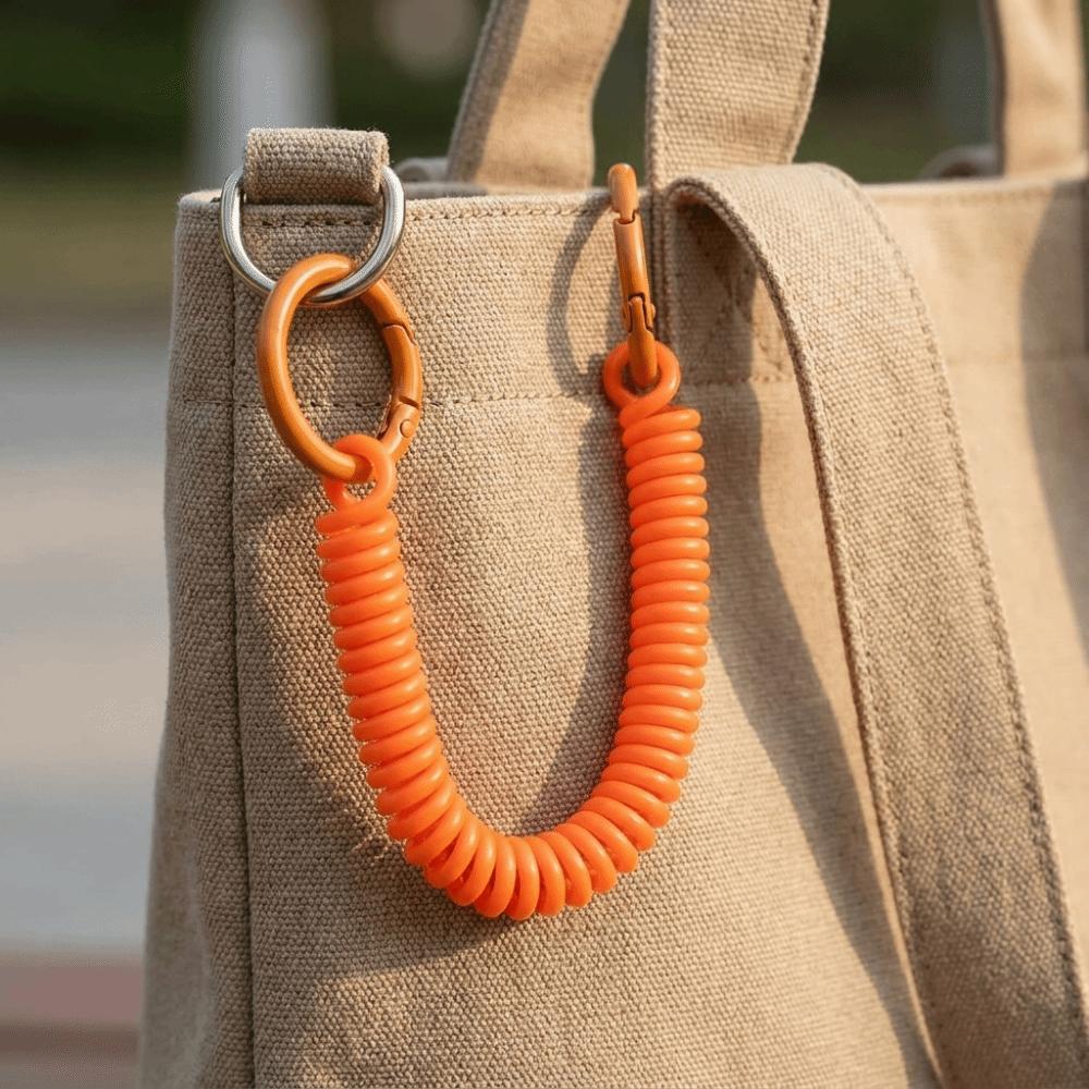 Colorful Retractable Keychain Spring Rope Anti-Lost Card Holder Strap Spiral Phone Lanyard Student