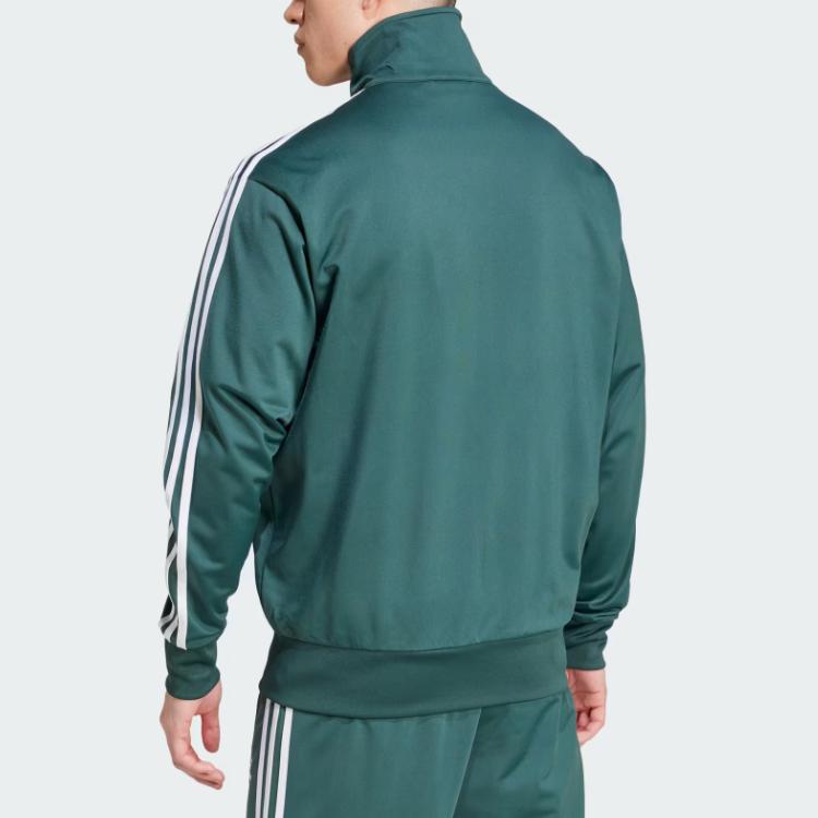 adidas Originals Adicolor Series Stand Collar Fashion Versatile Striped Jacket Men Jacket Mineral-Green IY9892